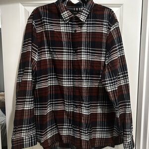 Vince Men's Plaid Shirt - Black, White, and Brown